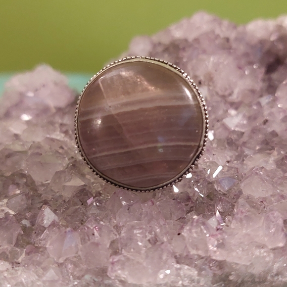 Circle Fluorite Ring Size 8.25 - Picture 1 of 5